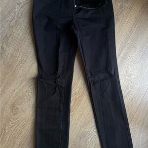 Alexander Wang Black Skinny Jeans with Distressed Details